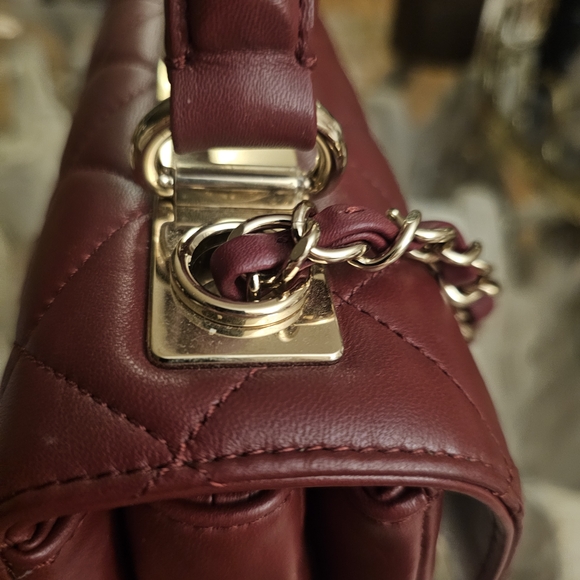 CHANEL Burgundy Quilted Shoulder Bag - Picture 9 of 16